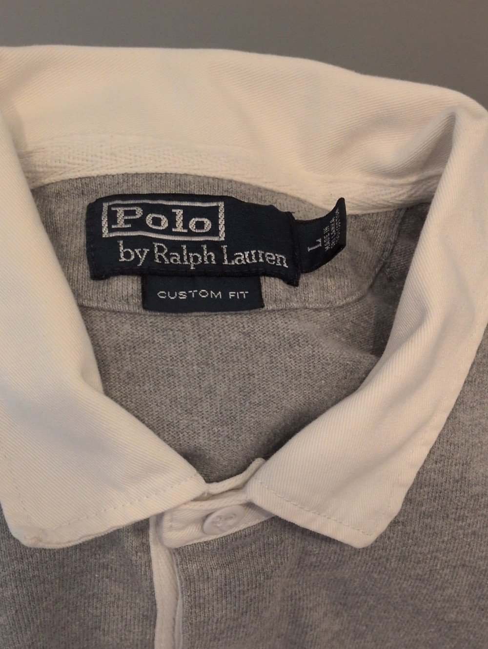 Men's Polo by Ralph Lauren Heather Gray Long-Sleeve Rugby Polo Large - Picture 7 of 11